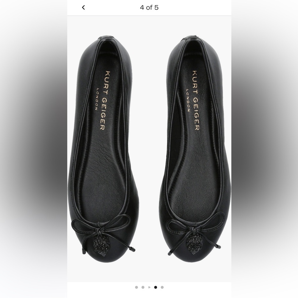 Kurt Geiger Black Leather Flats